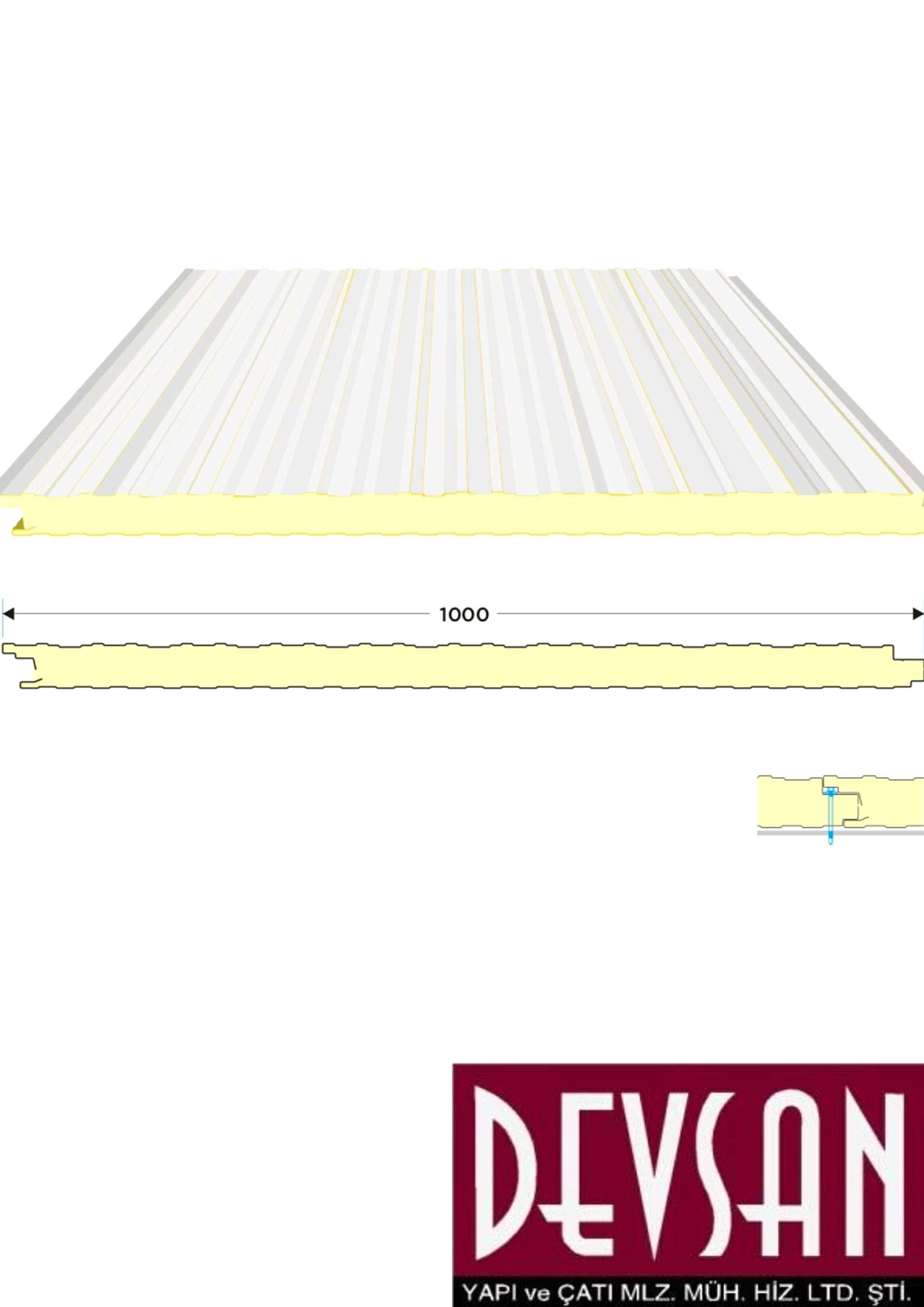 Sandvic Cephe Paneli 40mm. PU. Ral 9002 Sandvic Cephe Paneli 40mm. PU. Ral 9002